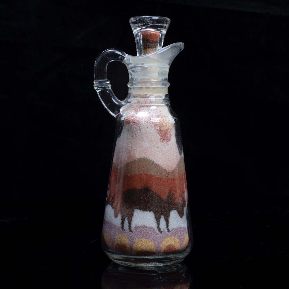 Vintage Sand Art Bottle | Sue Berry Folk Art | Southwestern Home Decor